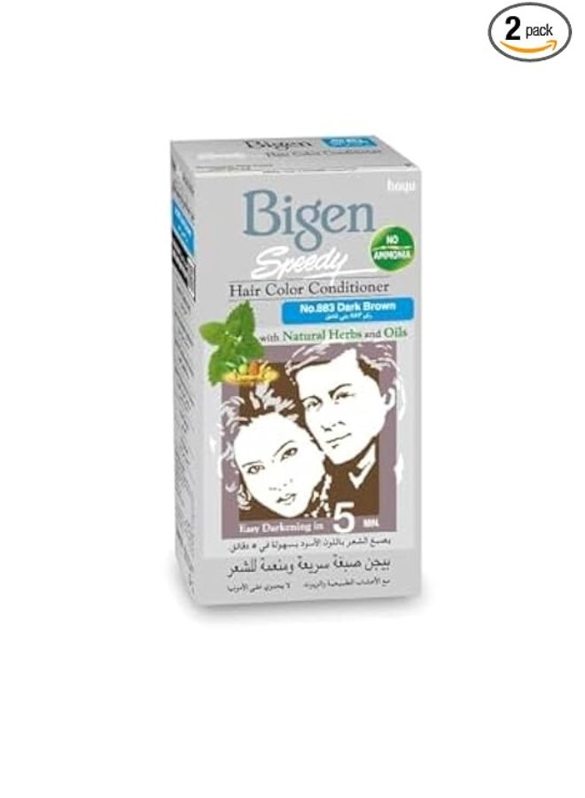 Bigen Speedy Hair Color, 40g+40g - Dark Brown 883 - Image 1